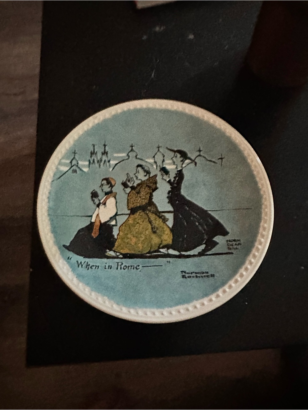 Vintage When in Rome Collector Plate by Norman Rockwell Made by Newell Pottery
